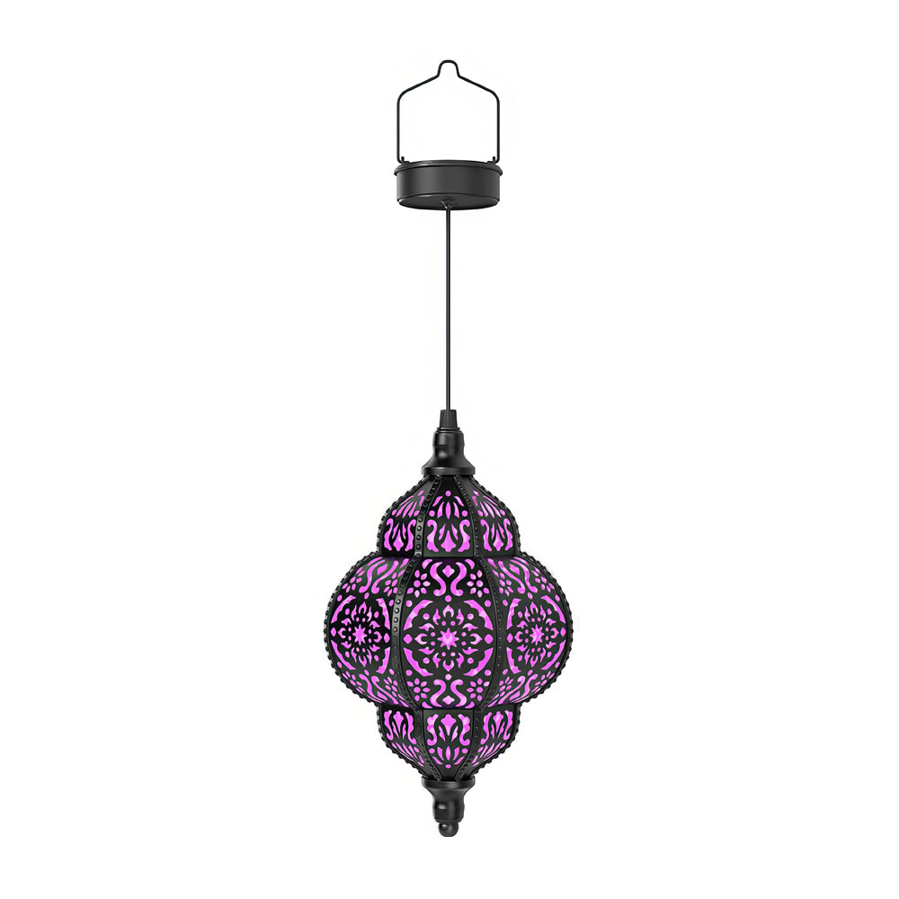 Hanging Solar Moroccan Lantern - Waterproof Outdoor Decor for Patio Pathway