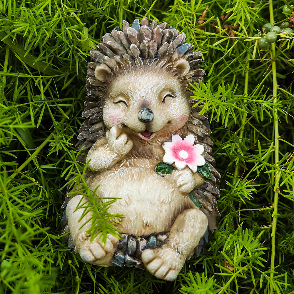 Cute Resin Hedgehog Statue for Garden, Indoor Outdoor Decor - Gift Idea