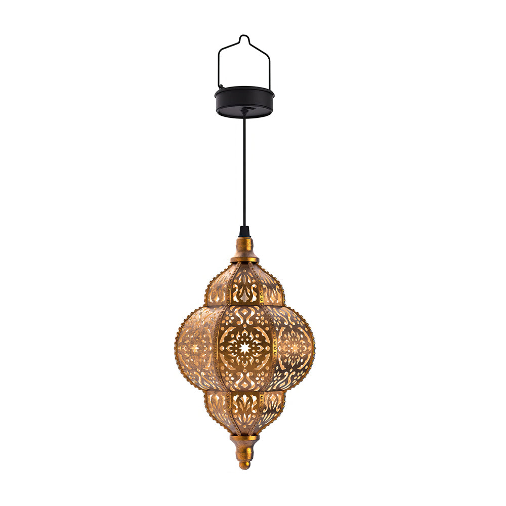Hanging Solar Moroccan Lantern - Waterproof Outdoor Decor for Patio Pathway