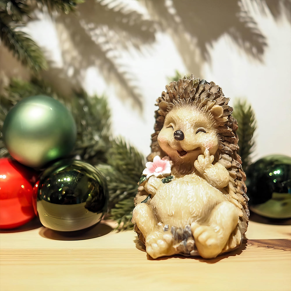 Cute Resin Hedgehog Statue for Garden, Indoor Outdoor Decor - Gift Idea