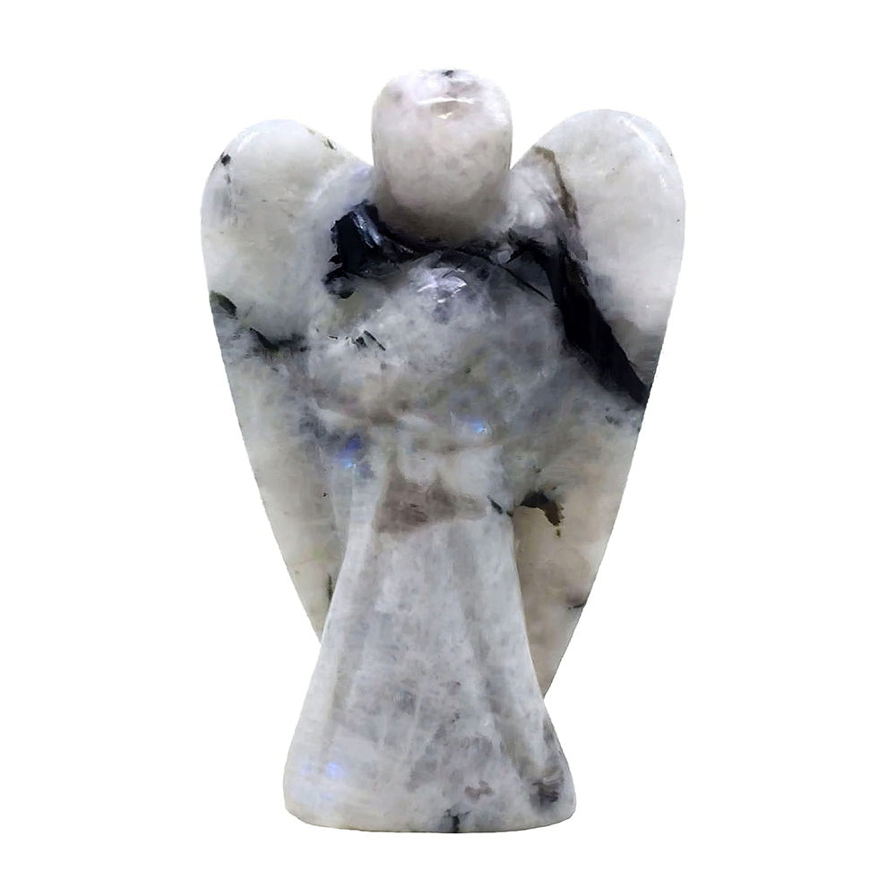 Hand-Carved Green Aventurine Angel Figurine - Stone of Opportunity Luck Gift