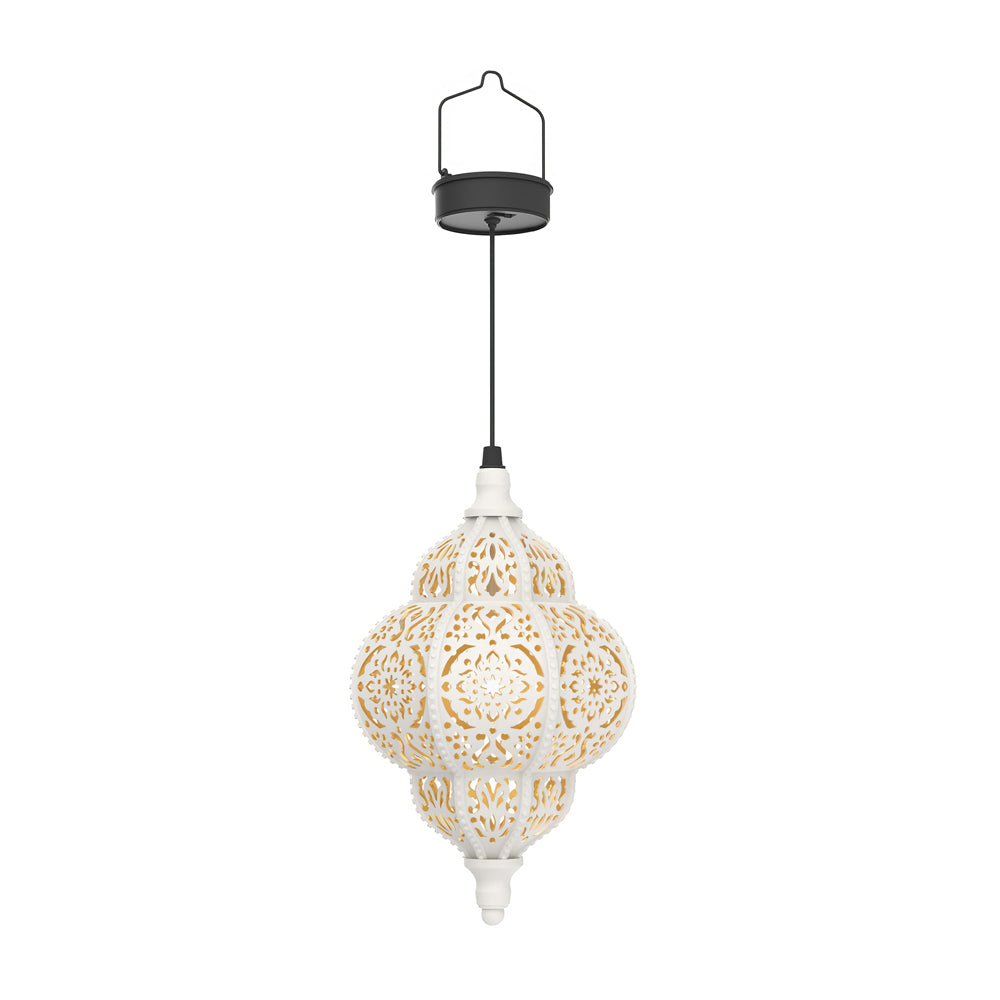 Hanging Solar Moroccan Lantern - Waterproof Outdoor Decor for Patio Pathway
