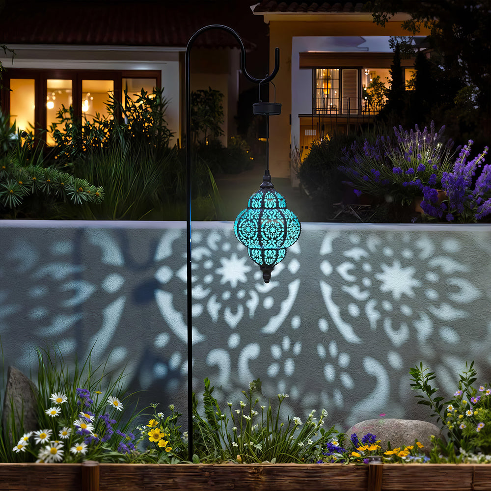 Hanging Solar Moroccan Lantern - Waterproof Outdoor Decor for Patio Pathway