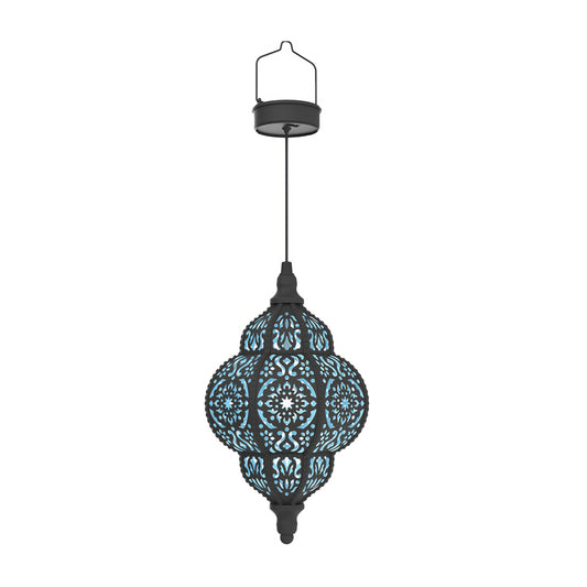 Hanging Solar Moroccan Lantern - Waterproof Outdoor Decor for Patio Pathway