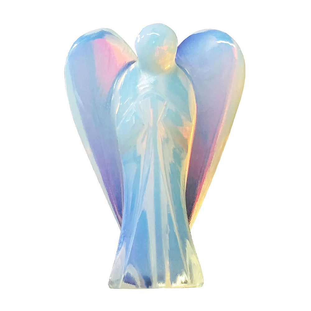 Hand-Carved Green Aventurine Angel Figurine - Stone of Opportunity Luck Gift