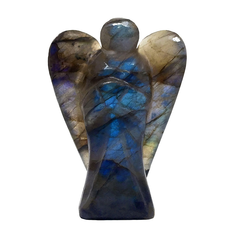 Hand-Carved Green Aventurine Angel Figurine - Stone of Opportunity Luck Gift